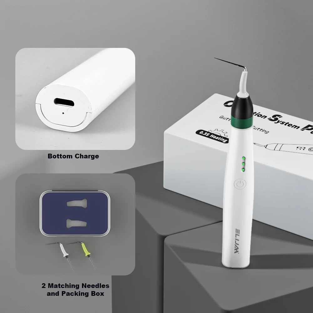 SYJH 0.3s Fast Heating Dental Gutta Percha Obturation Pen Cordless with 2 Needles 3 Adjustable Levels Root Canal Heated Tool