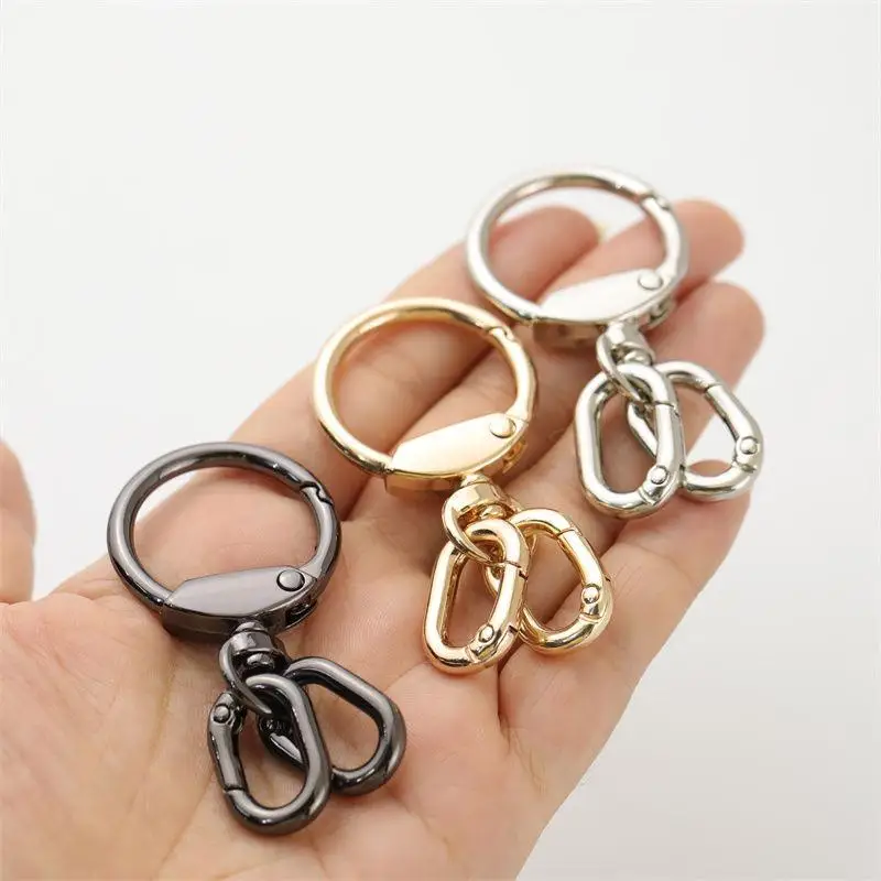 Drehbarer Karabinerhaken mit 2 Stück Federring-Schlüsselanhänger-Clips für DIY-Bastelarbeiten, Lanyard-Herstellung, Schlüsselring – Detail 3
