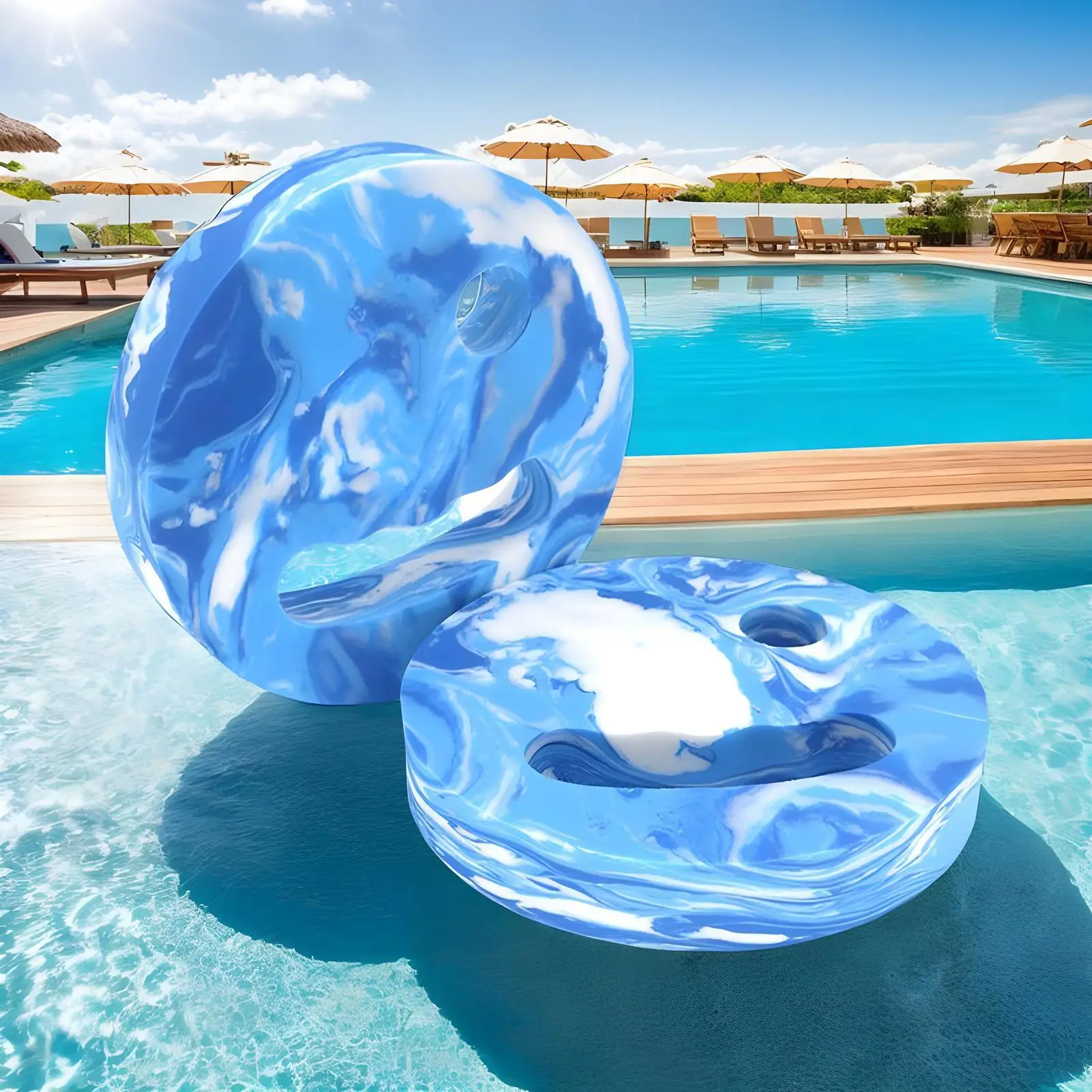 2pcs Pool Exercise Discs EVA Aquatic Aerobic Weights Anti-Slip Water Workout Resistance Flotation Aid for Beginners Youth&Adults