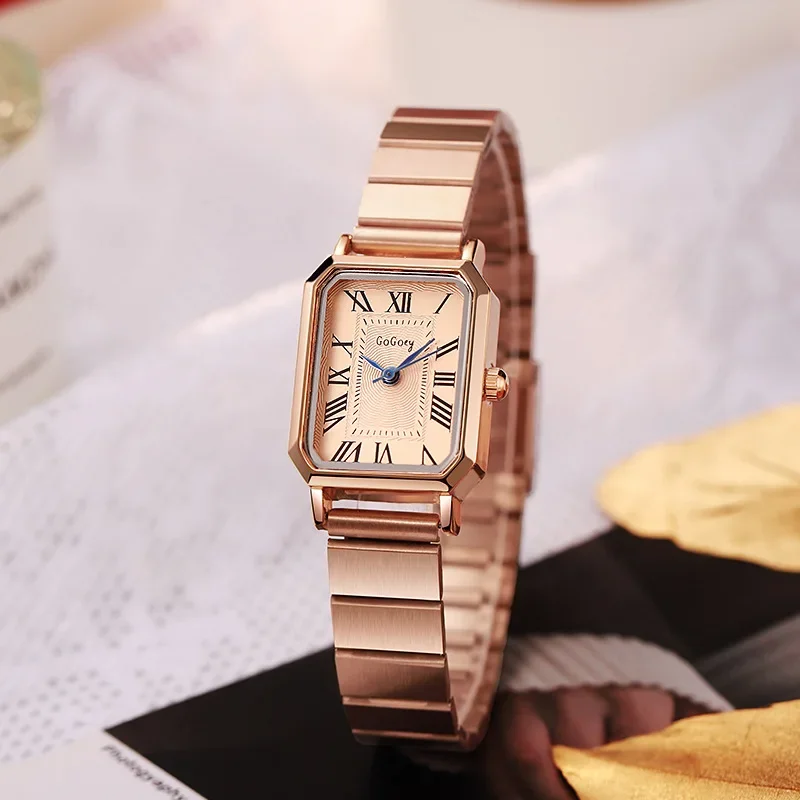 Small Square Women Watch Adjustable Stainless Steel Strap Fashion Luxury Quartz Wristwatch Relojes Para Mujer Dropshipping