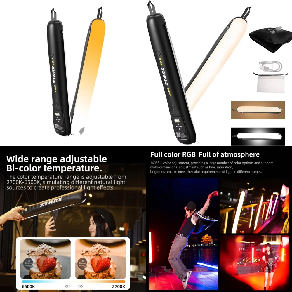 

RGB Handheld Fill Light Stick for Film Television Production Air Column Light Folding Magnetic Suction Waterproof Tent