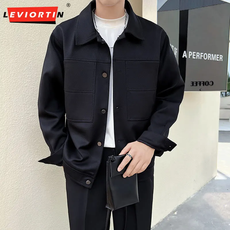 

Men's jacket light cooked style solid color casual simple youth single breasted jacket Spring and Autumn men's bomber jacket