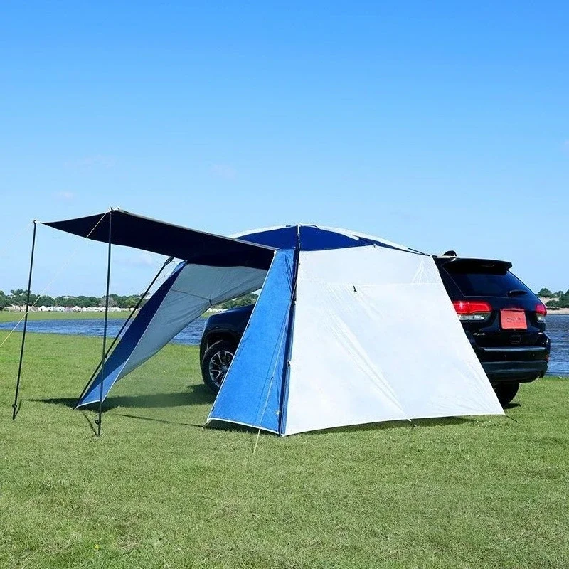 Outdoor rainproof canopy telescopic canopy folding beach sunscreen car tail tent