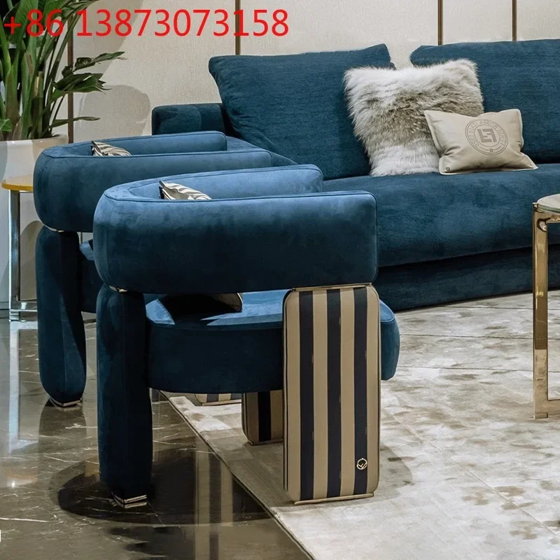 Italian light luxury living room villa mansion matching single sofa designer modern simple home