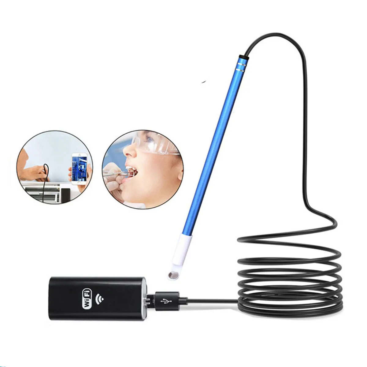 

5.5mm Visual WIFI Earscope Cleaner Industrial Endoscope Inspection Otoscope Ear Spoon Ear Wax Removal Digital Microscope