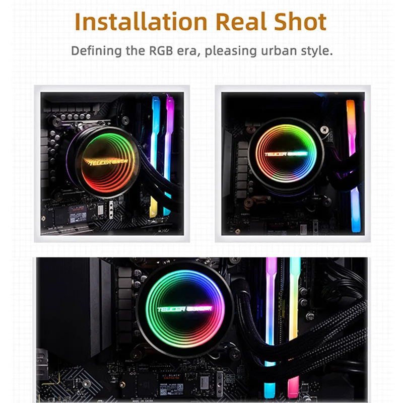 TEUCER 360MM All-in-One ARGB CPU Liquid Cooler Supports Intel LGA 1700/1200/1150/2011 AMD AM5/AM4 Silent Cooling & RGB Lighting