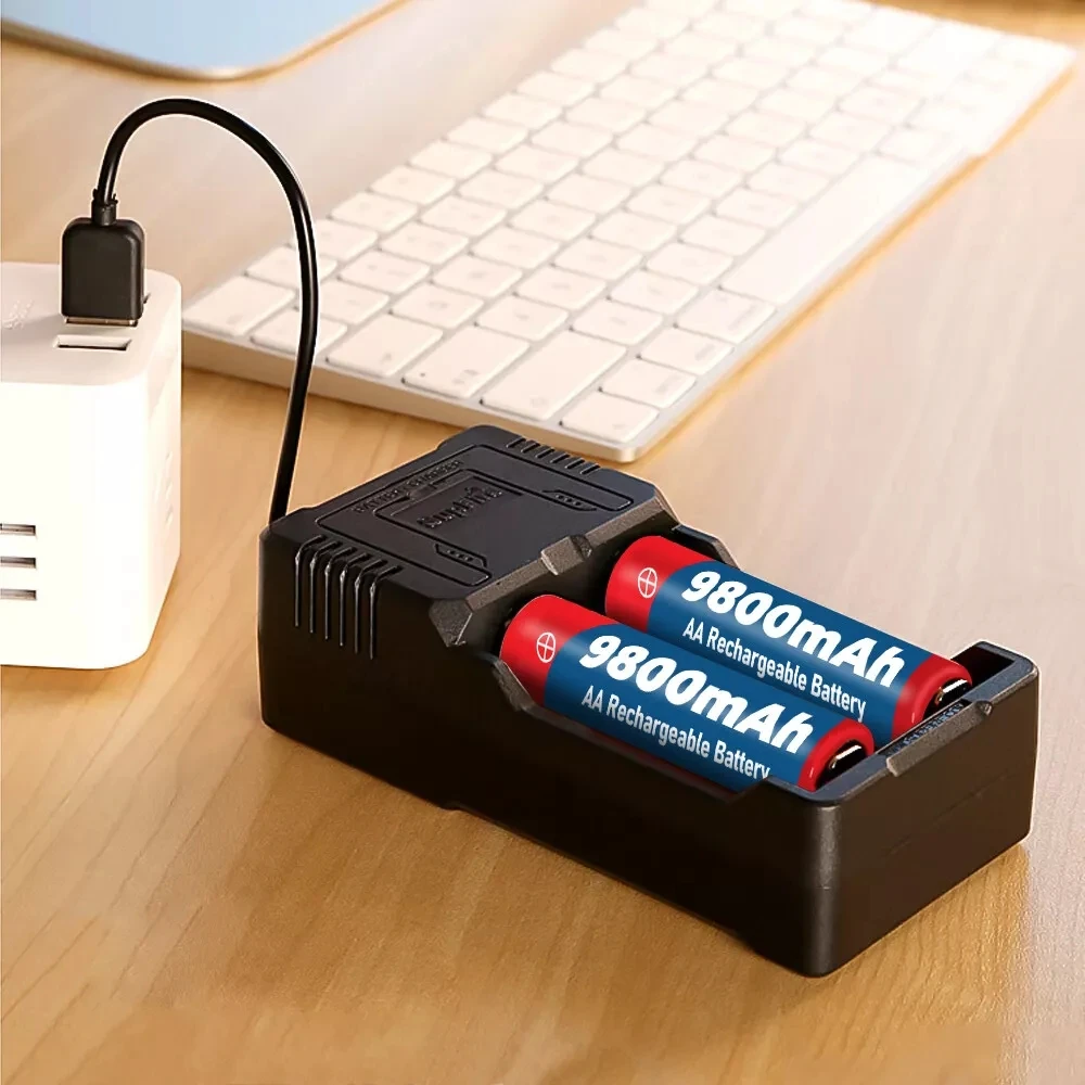 

High Capacity 1.5V AA 9800mAh Rechargeable Batteries Long Lasting for LED Lights Toys Cameras Microphone Keyboard Remote Control