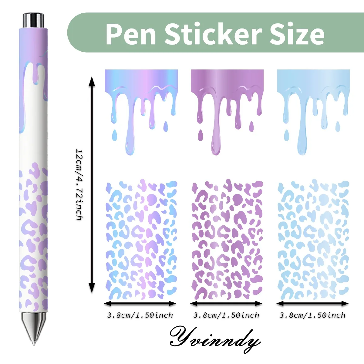 20 Piece Colorful Leopard Print UV DTF Pen Set - Scratch Resistant And Water-Resistant Vinyl Self-Adhesive