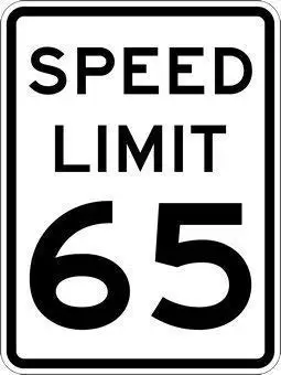 Vincenicy Metal Sign Great Aluminum Tin Sign 65-MPH Speed Limit Sign