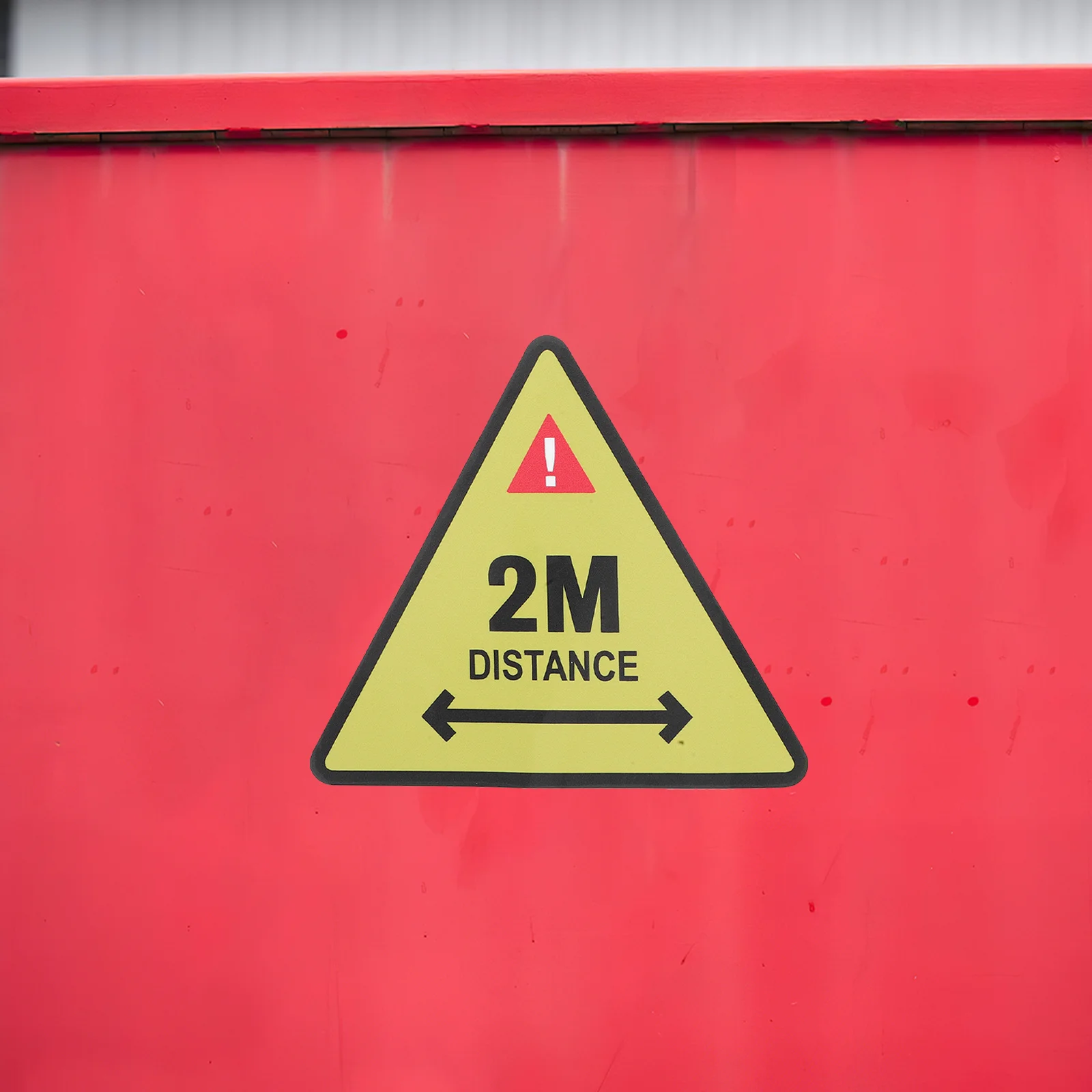 

Warning Sticker Bright Adhesive Decal For Industrial Factory Use 2 Meters Away Sign Reusable Safety Distance