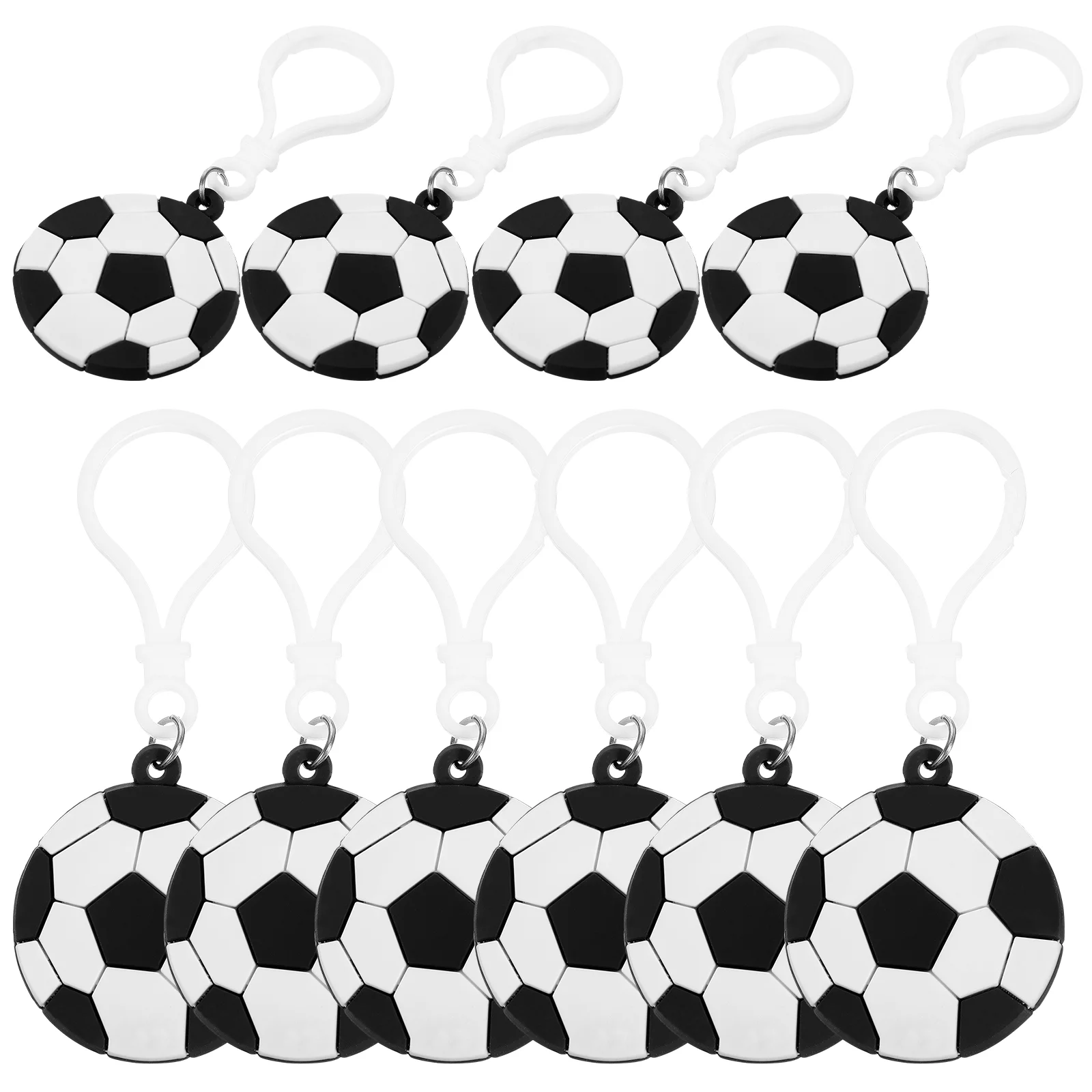 

10 Pcs Football Keychain Sports Decor Adorable Chains Decorative Bag Pendant Soccer Hanging for Boys Miniature