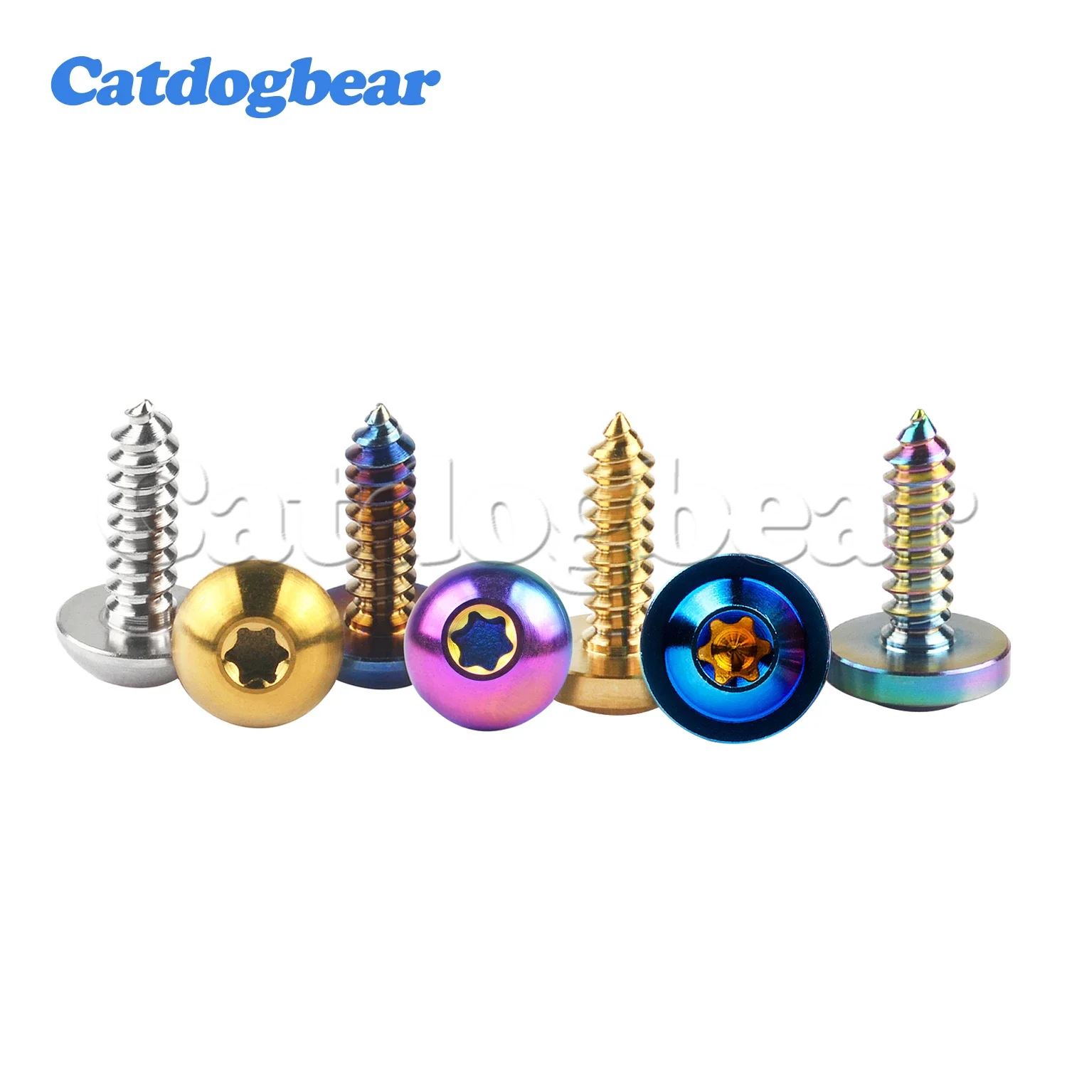 Catdogbear Titanium M4X15 20mm M5X15 17 20mm  M6X15mm Self-Tapping Button Torx Screw Bolt for Motorcycle Bike Car