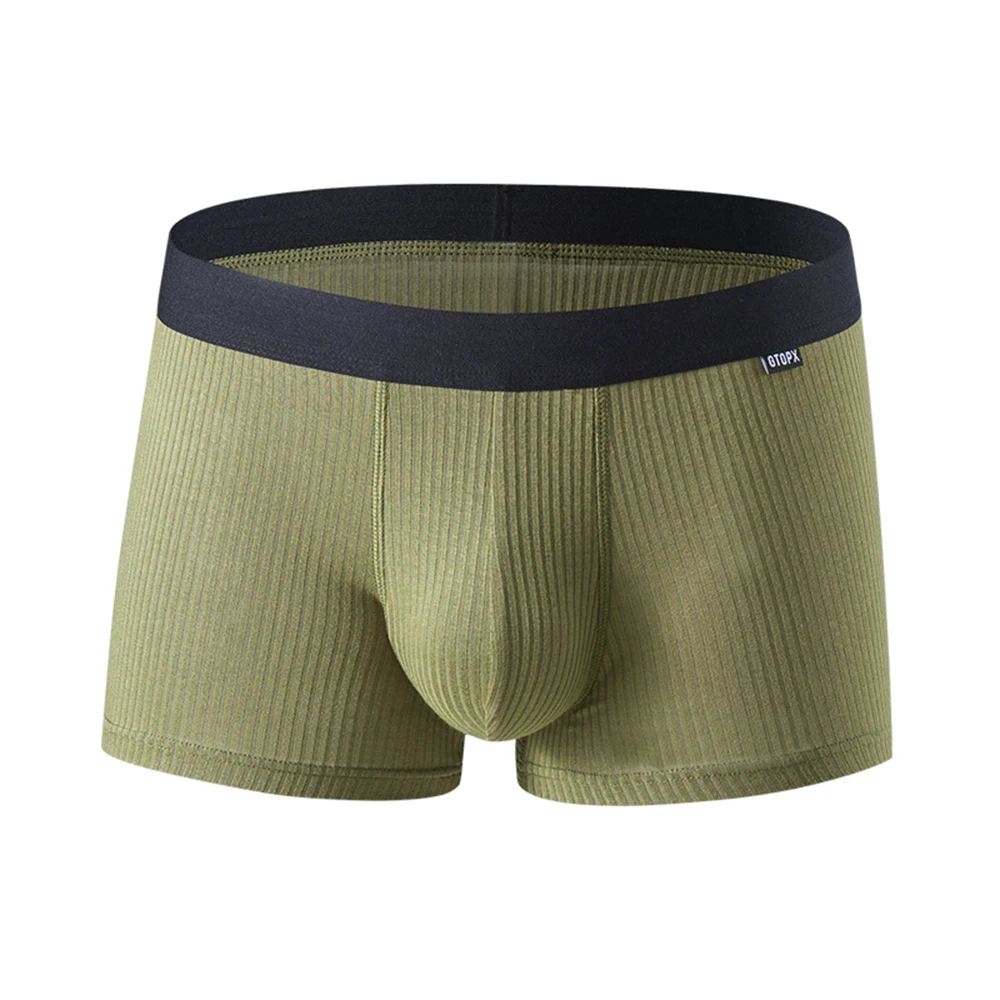 Sexy Men Elastic Underwear Thread U Pouch Soft Trunks Shorts Underpants Elastic Sweat Absorbing Thin Breathable Panties