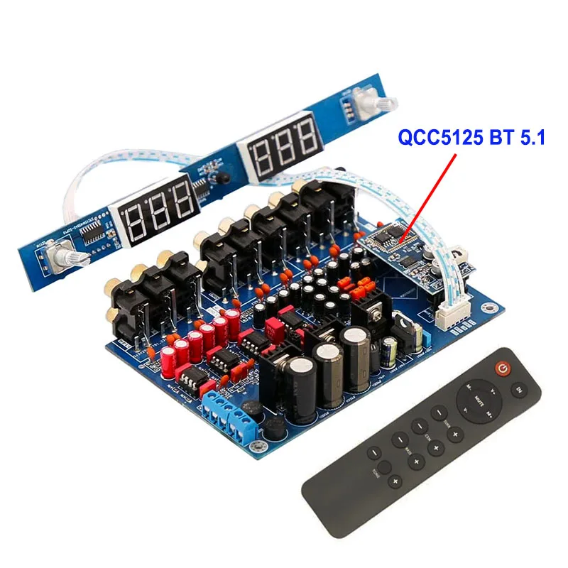 Placa preamplificadora de tono de Control remoto con pantalla Digital Hifi de 5,1 canales, preamplificador de alta fidelidad de 6 canales, compatible con Bluetooth 5,4 APTX/LDAC