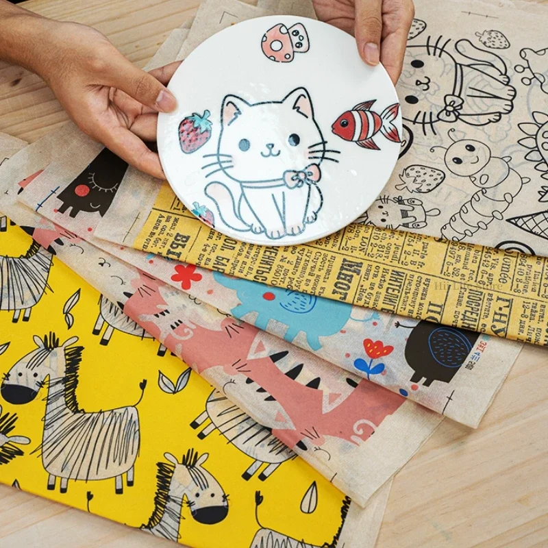 1PC New Pottery Clay Underglaze Cartoon Decal Paper DIY Ceramic Coloring Transfer Paper Jingdezhen High Temperature Firing Decal