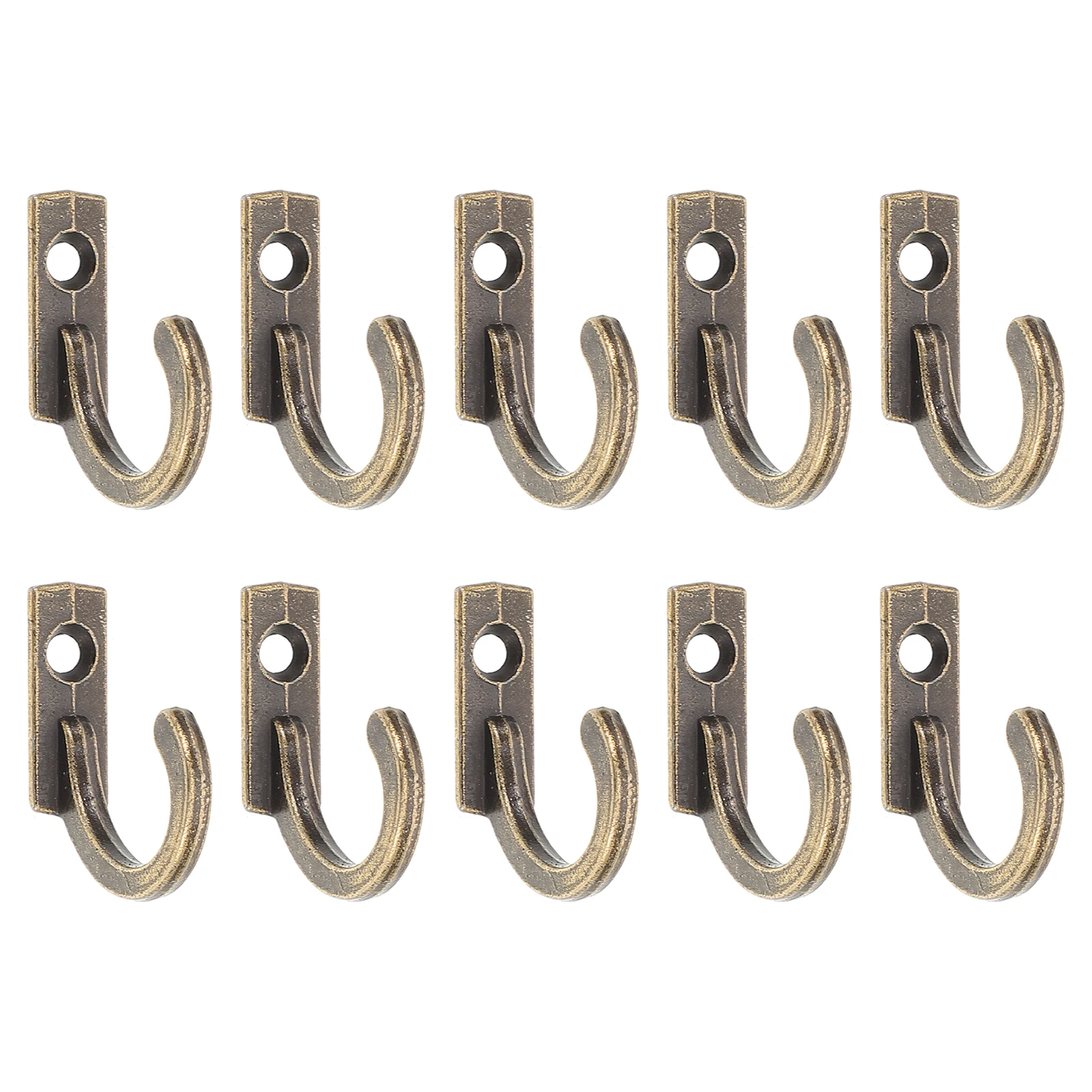 

10pcs Wall Mounted Hook Single Prong Retro Style Coat Hat Hook For Keys Towels Bronze Vintage Garment Hanger Bathroom Fixture