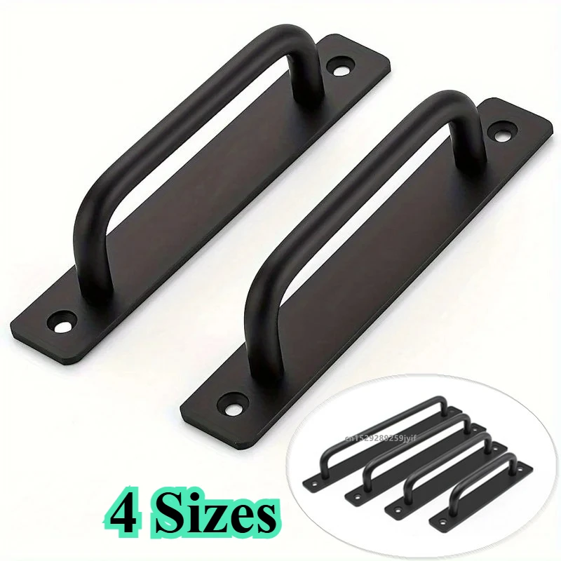 

2pcs Barn Door Handles, Sliding Door Handle, Black Cabinet Handles, Door Pull Handle,Aluminum Alloy Door Pulls,4 Sizes Available