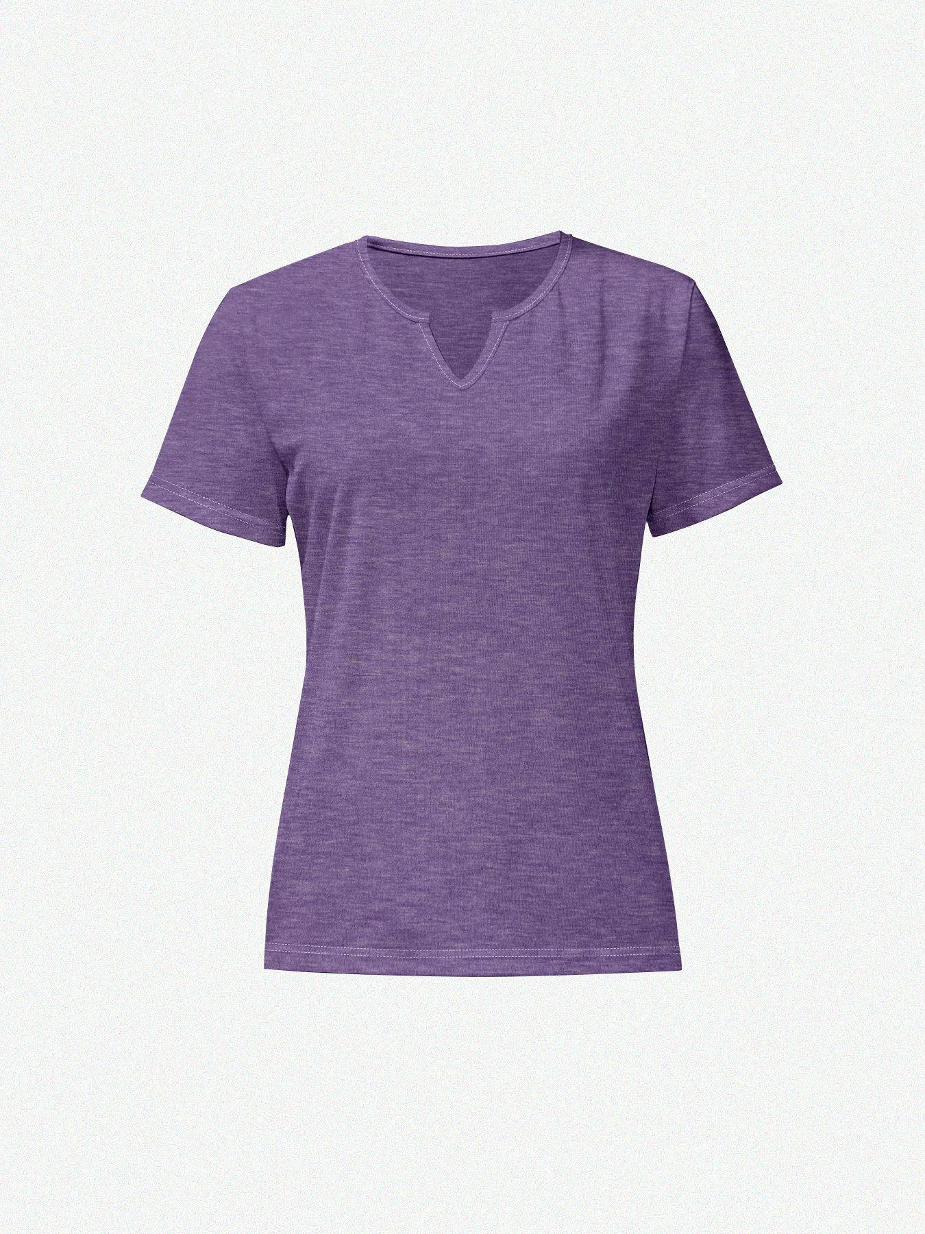 Sommer 2026 Neues Damen-T-Shirt mit V-Ausschnitt, Kurzarm, elegant, lässig, einfarbig, aus Baumwolle – Detail 9