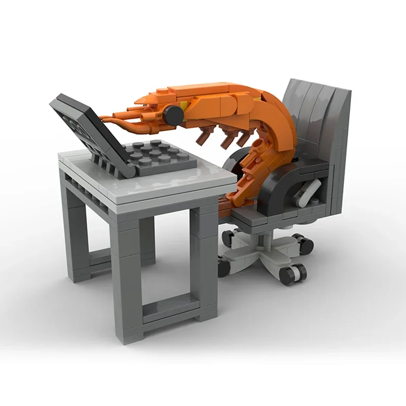 

Строительный блок MOC, модель креветок, сделай сам, сборка, креативное украшение для украшения домашнего стола