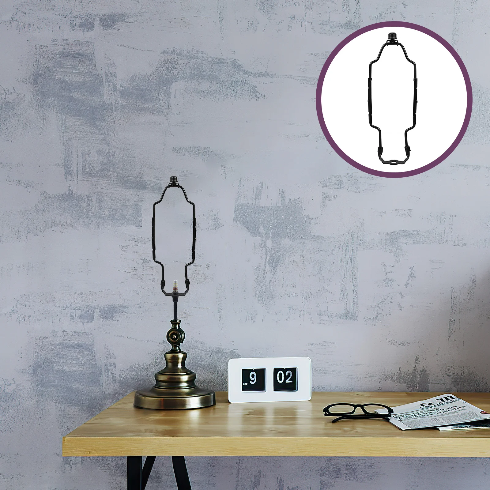 

1Set Lamp Harp Adjustable Shade Bracket Kit for Table Floor Lamps Lamp Holder Assembly with Finial Lampshade Harp Adapter