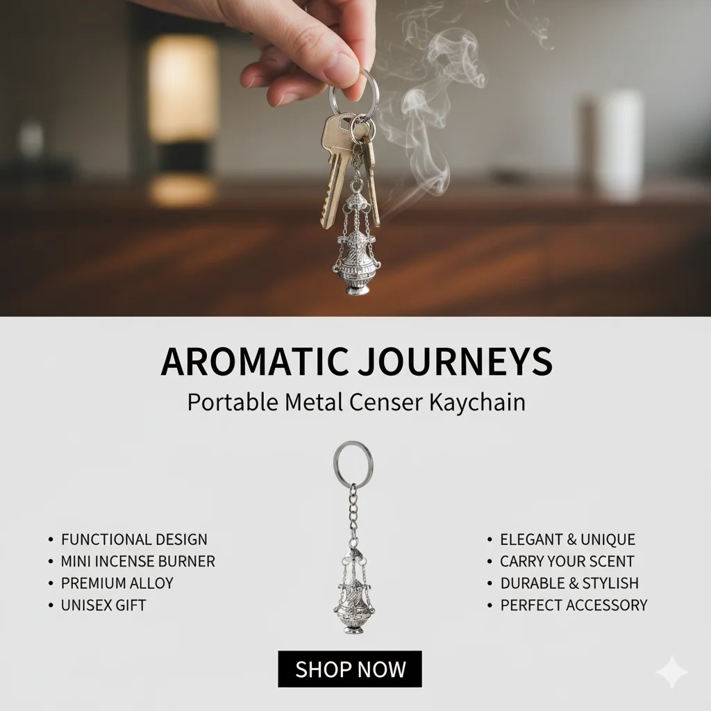 Alloy Incense Burner Keychain Functional Censer Keyring Vintage Pendant Charm For Men Women Gift Accessories