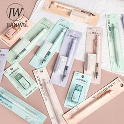 JIANWU Mineral Color Mechanical Pencil and Eraser Set Correction Tape Creative DIY Journal Student Supplies Stationery