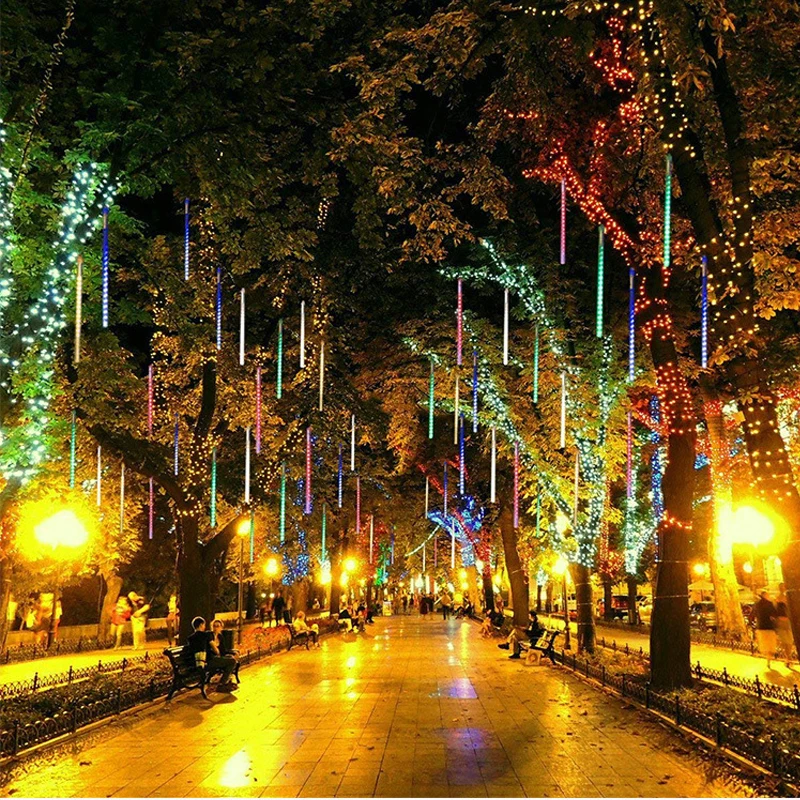 

30CM / 50CM LED Meteor Shower Rain Tubes AC100-240V Waterproof Christmas Light Wedding Garden Decoration Xmas