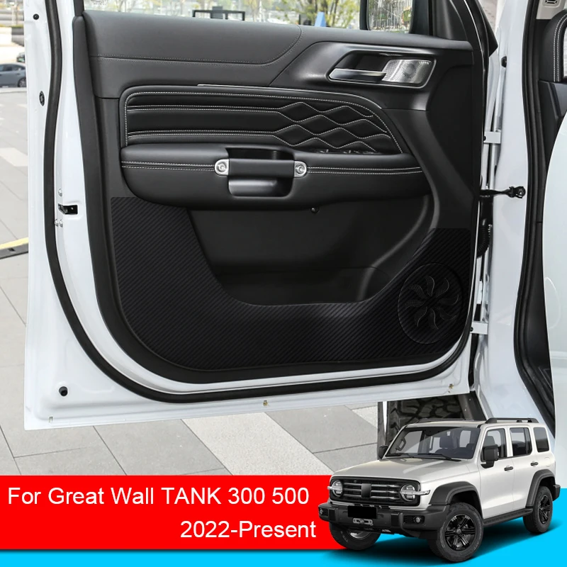 Car Door Anti Kick Pad For Great Wall TANK 300 500 2022-2025 Leather Protection Film Protector Sticker Carbon Trim Accessories