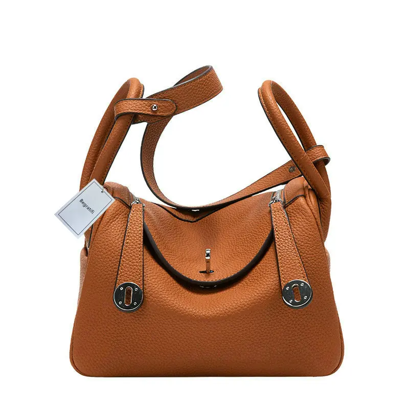 Leather Handbag Lady 19cm 22cm 26cm Inner And Outer Full Head Layer Cowhide Swift Wax Thread Sewn Single Shoulder Fashion