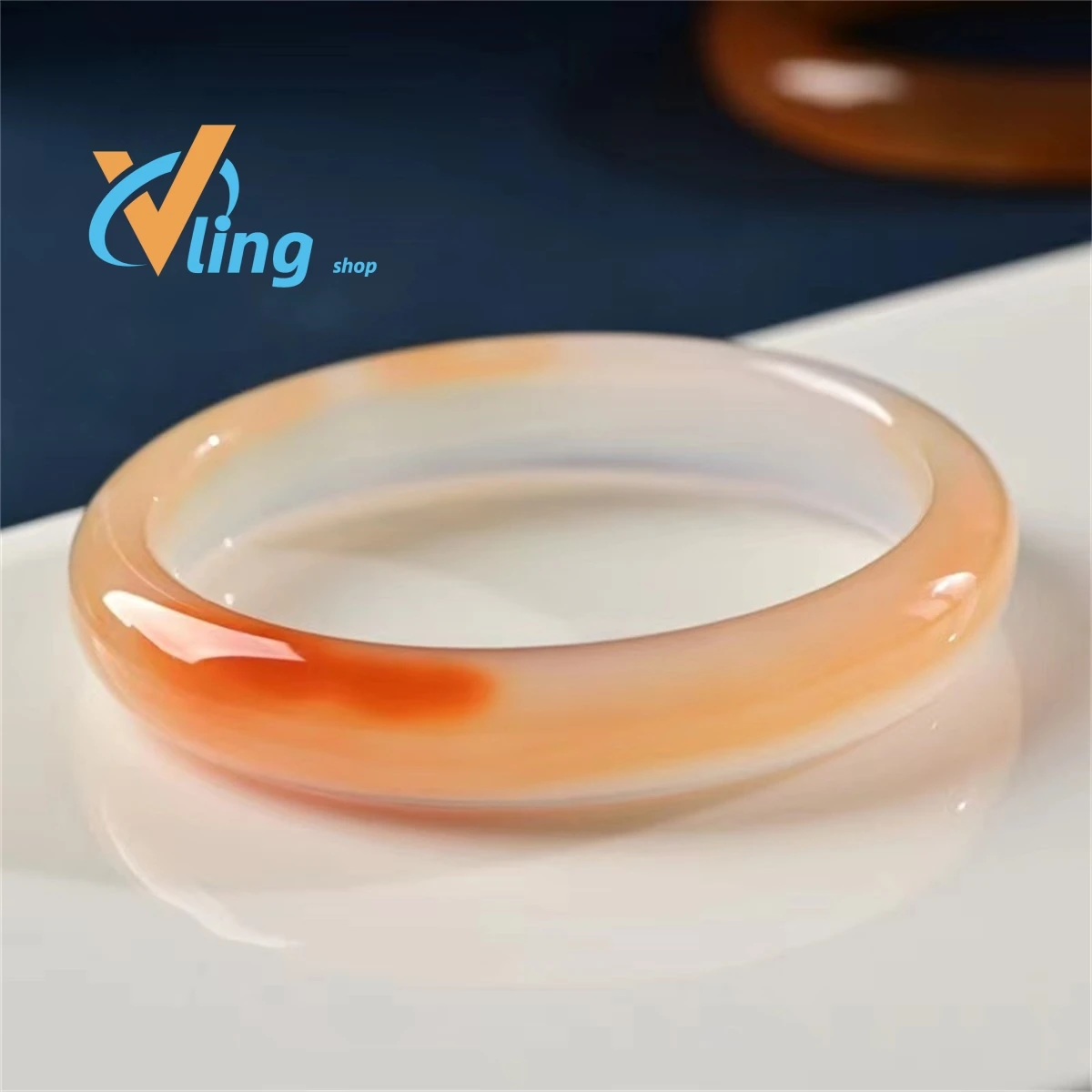 

Natural Ice Agate Pretty Color Chalcedony Bracelet Female Honey Candy Sugar Pear Flat Strip Exquisite Fashion Gift Women'sCharm