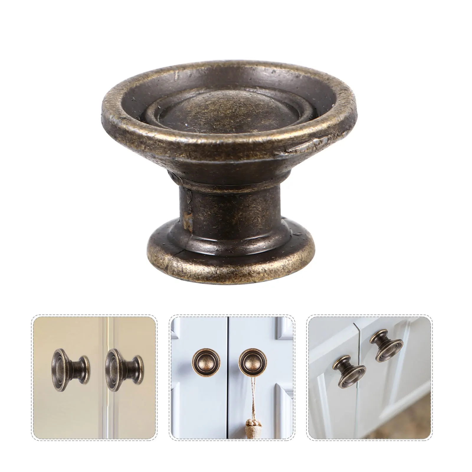 

4 Pcs Cabinet Door H Knob Zinc Alloy Durable Contemporary Minimal Style Wardrobe Drawer Furniture Hardware Round