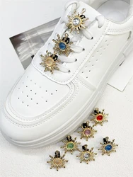 2PCS Shoe Lace Charms Accessories Metal Pins Decorations Sneaker Clips New Arrivals 2024 Baroque Style With White Bead For Women