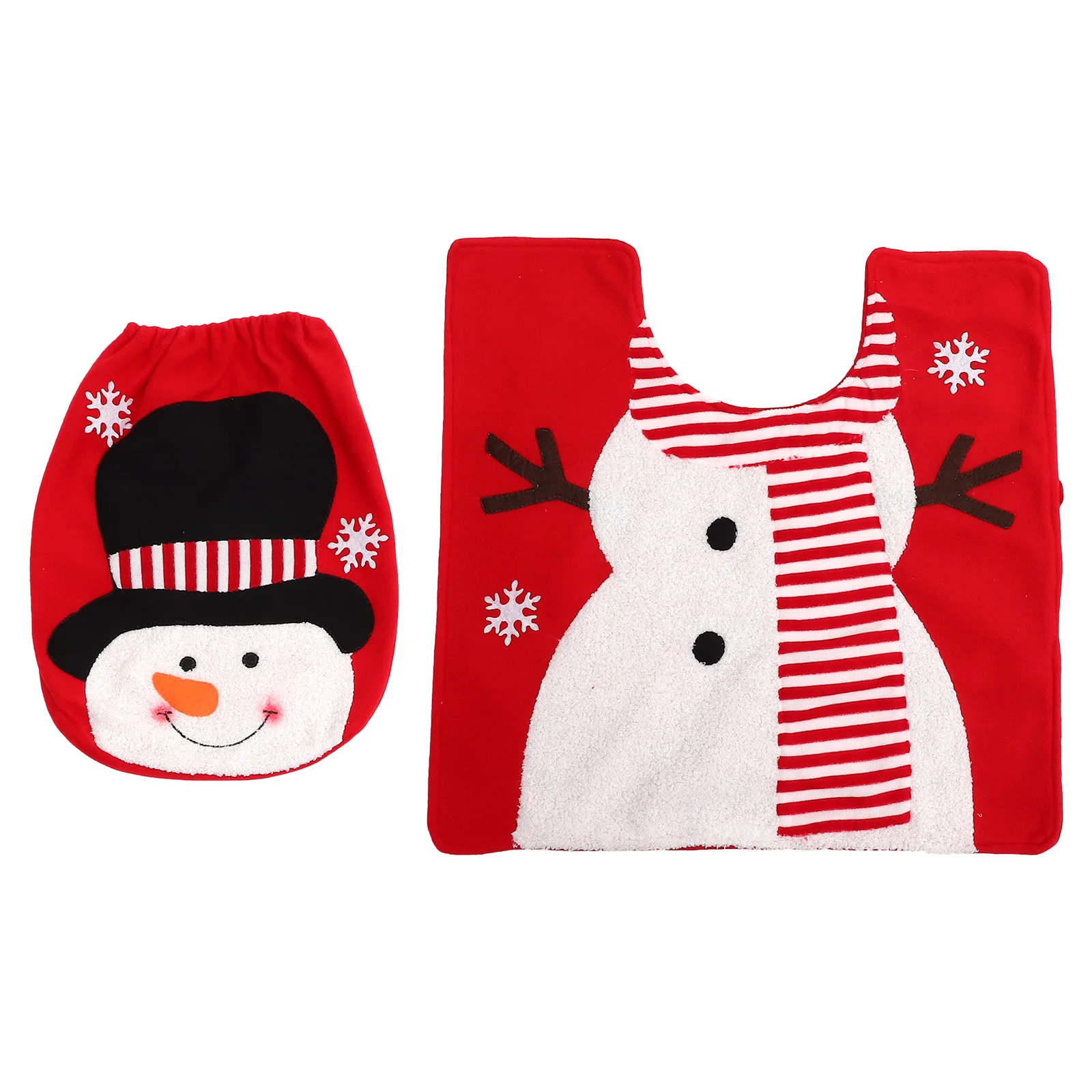 

Christmas Toilet Cover Lid Xmas Theme Lids Decorations Floor Mat Snowman Design Sticker Decorative Covers