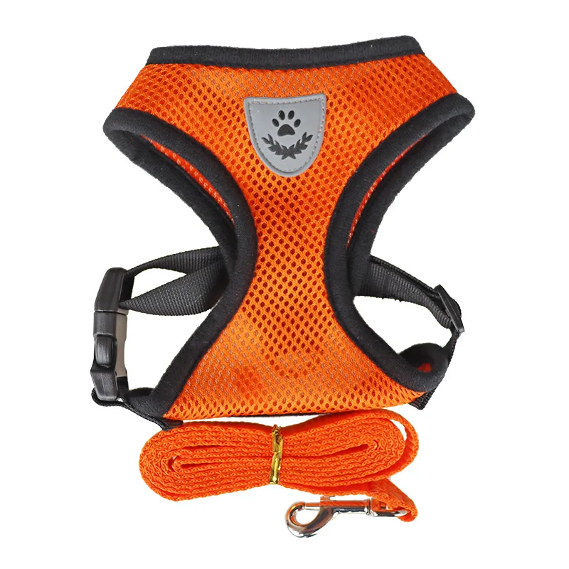 Dog Harness and Leash Set Polyester Mesh Soft Breathable Vest Walking Lead Leash for Small Medium Dog Cats Pet Easy Control