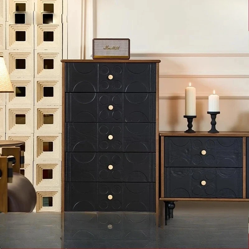

Medieval solid wood household American storage storage cabinet