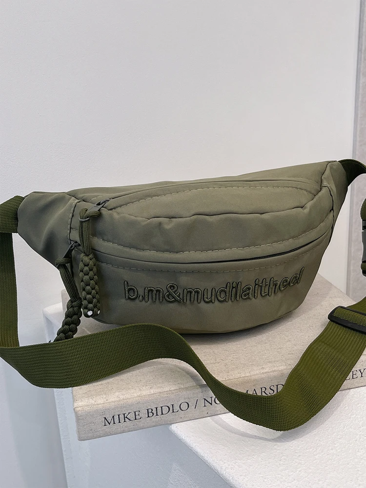 2026 New Street Trend  Color Fashion Casual Waist Bag Spring Autumn Unisex Couple Letter Crossbody Chest Bag