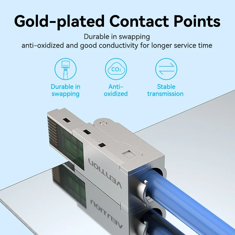 Vention Cat6 Cat6A Industrial Ethernet Connector RJ45 Shielded Field Plug Tool Free Easy Metal Die-Cast Termination Conector new