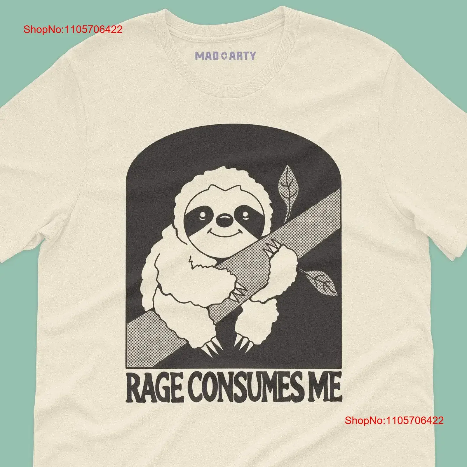 Sloth T Shirt Funny Rage Consumes Me Lazy Top Sarcastic Animal Jersey vintage Washed Casual Breathable Stylish homme Versatile