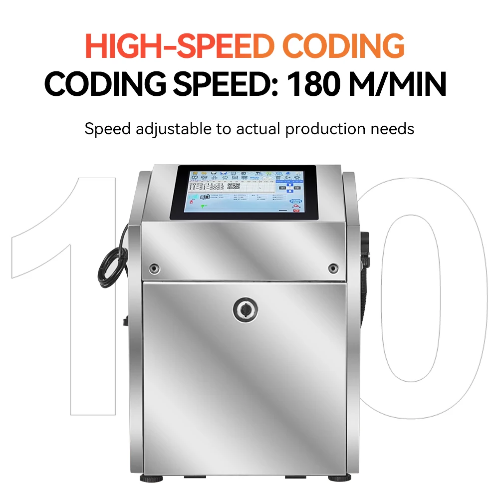 0822 Online Date Coding Logo Print Inkjet Coding Printer Automatic Industrial Inkjet Printer For Water Glass Plastic Bottle Bags