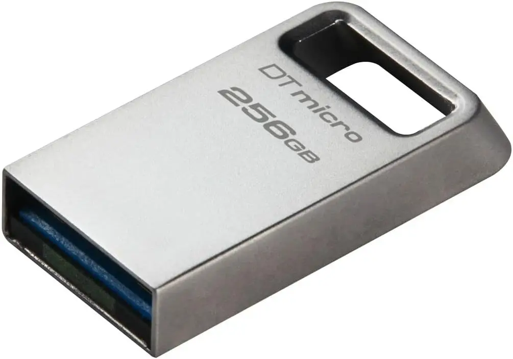 

256GB USB Flash Drive Ultra-Small Premium Metal Design USB 3.2 Gen 1 200MB/s Read, Silver
