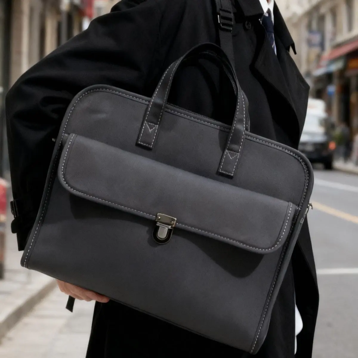 Ins Leather Laptop Bag MacBook Air Pro 14 15.6 16 Inch Case Man Protective Cover Notebook Case Sleeve Briefcase Shoulder Bag New