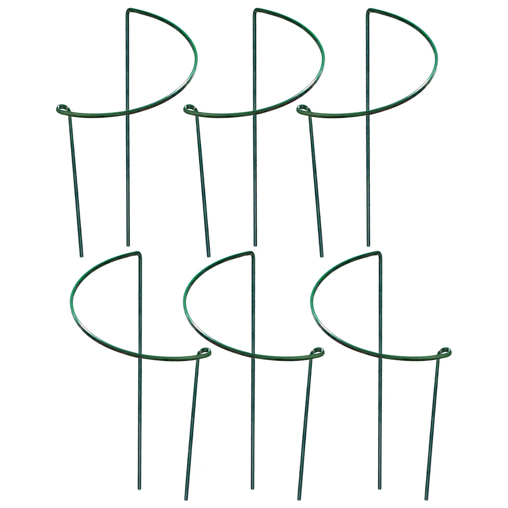 

6 Pcs Indoor Plant Support Vine Trellis Stakes Wrought Iron Decorative Green Climbing Rack