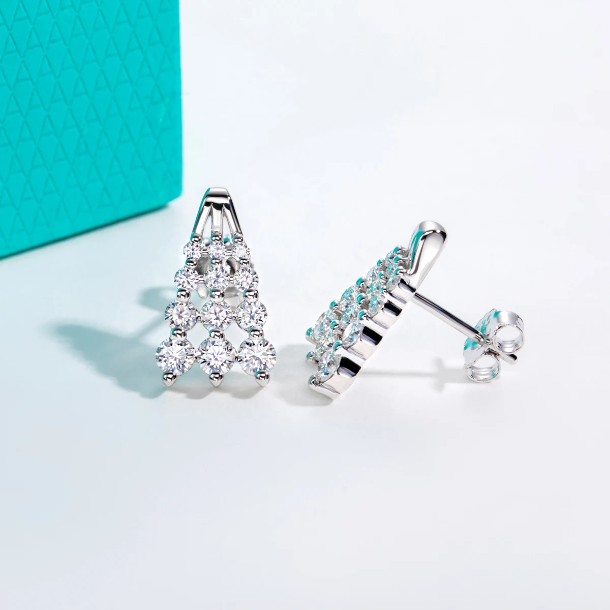 AnuJewel 1.23cttw Moissanite Chandelier Earrings 925 Sterling Silver Tiered Drop Glamorous Earring for Woman Jewelry Gifts