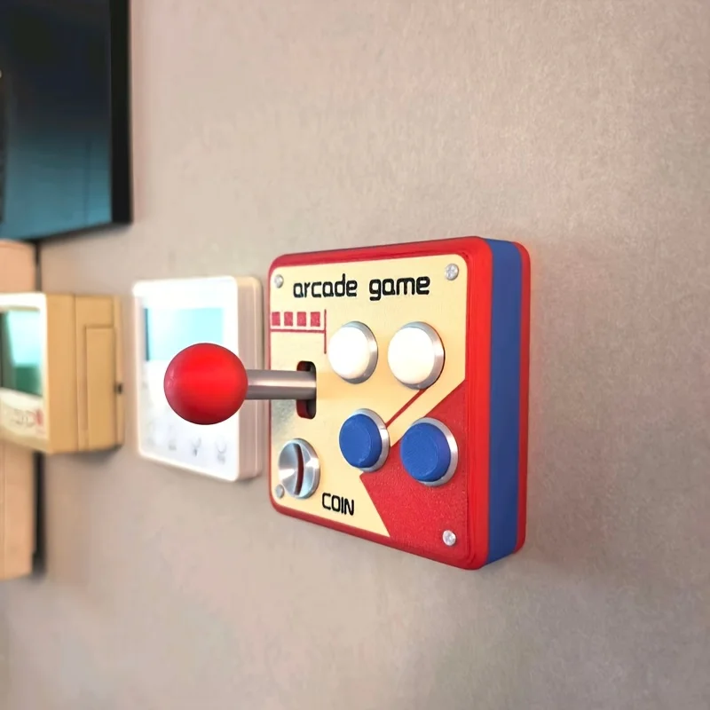 Up-Down Sliding Lever Switch Plate Vintage Arcade Joystick Design Decorative Wall Cover For Game Room
