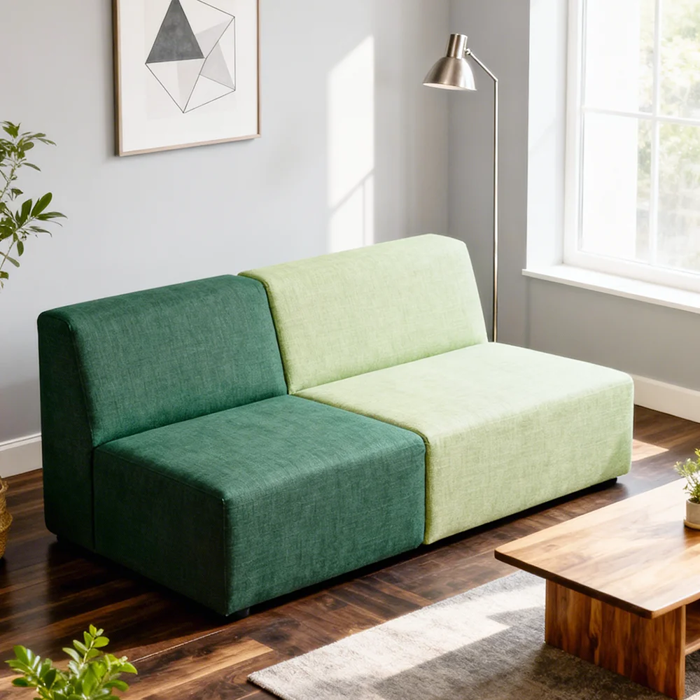Coofull Vacuum Compressed Modular Sofa Bed Memory Foam Mattress Upholstered Square Design Foldable for Living Room Apartment