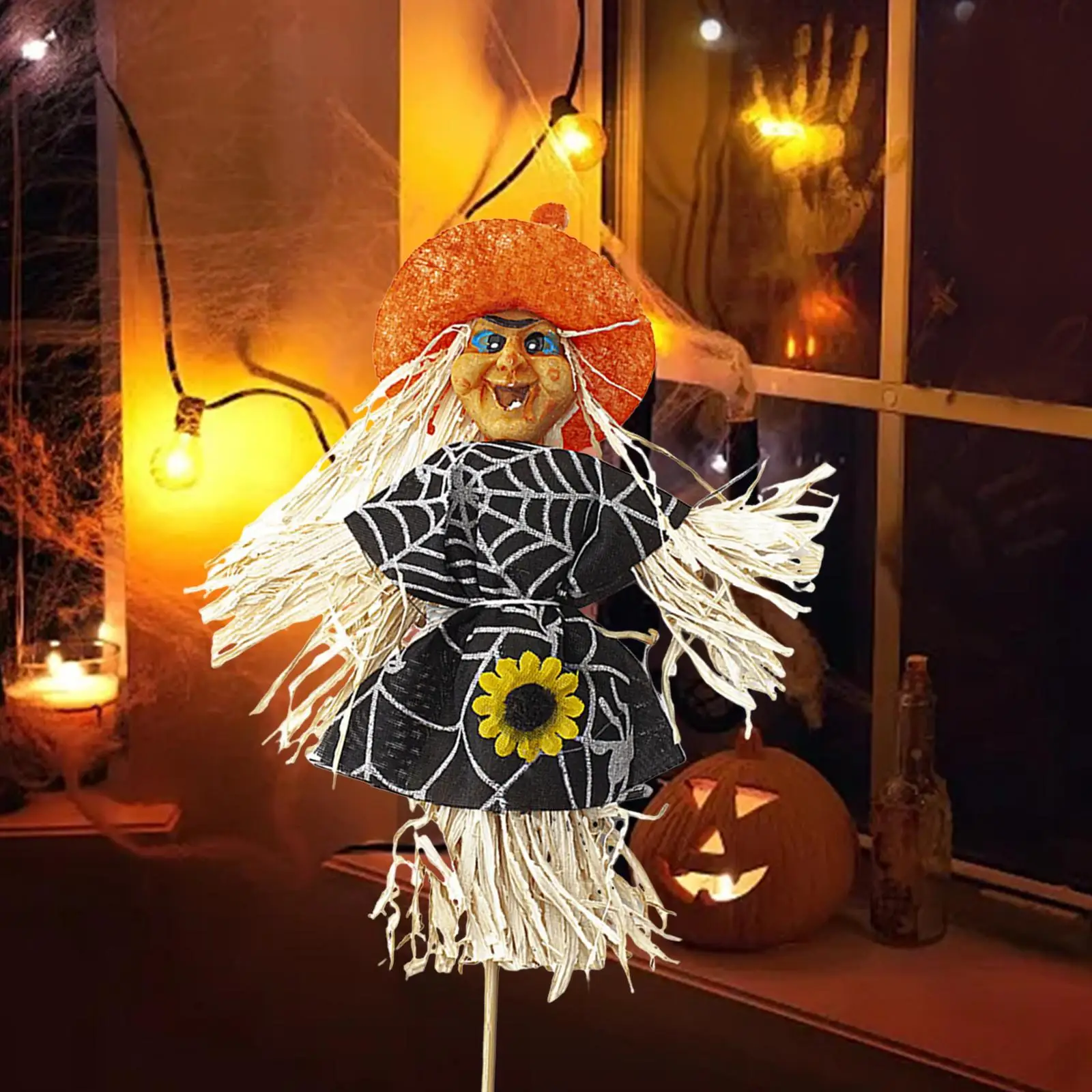 Adornos decorativos de bruja para Halloween, 5 piezas, postes de inserción para porche, jardín, chimenea, estante de vacaciones