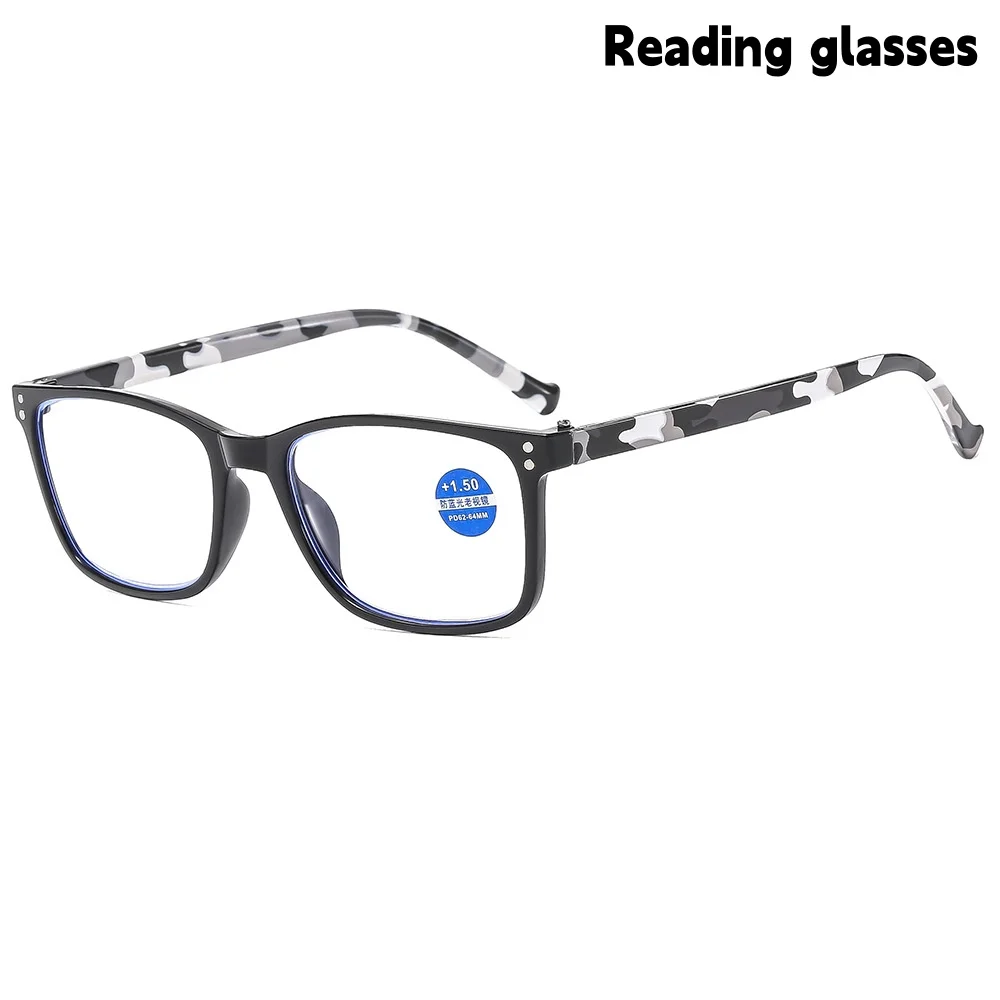 Women's Square-Frame Reading Glasses for Middle-Aged and Elderly People, Lightweight, Portable, Anti-Blue Light Reading Glasses