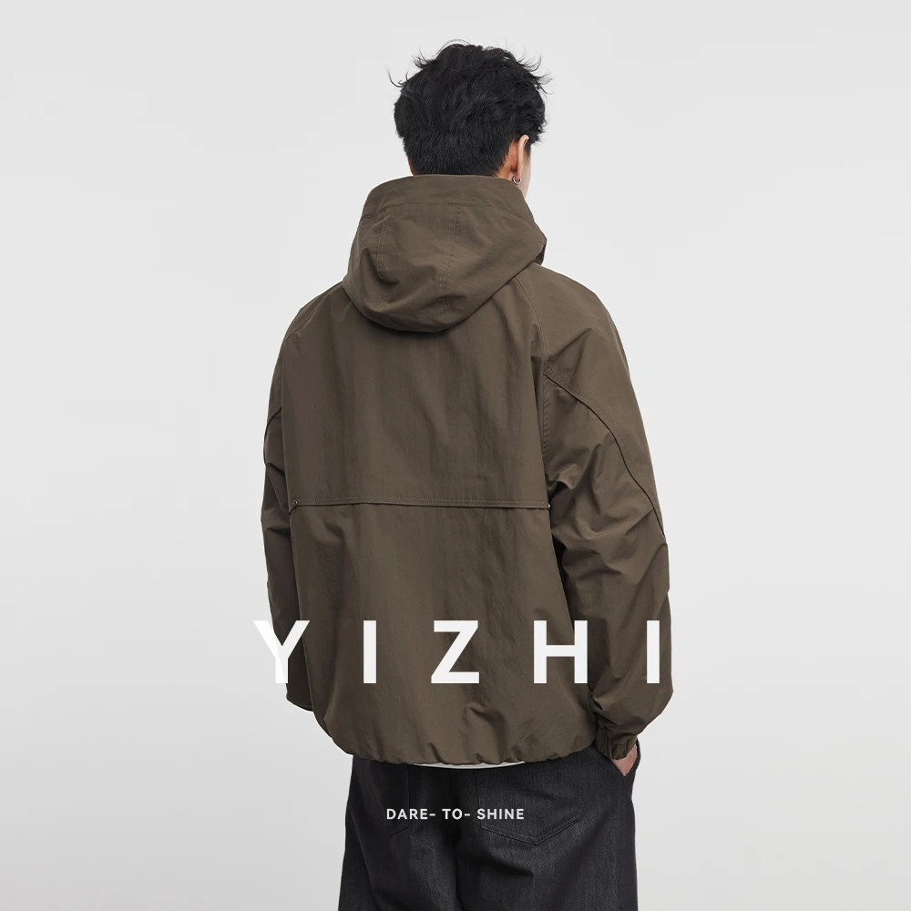 2025 Autumn New Men's Hooded Jacket Workwear Jacket Youth Sports Outdoor Fishing Windproof Men's Jacket Tops