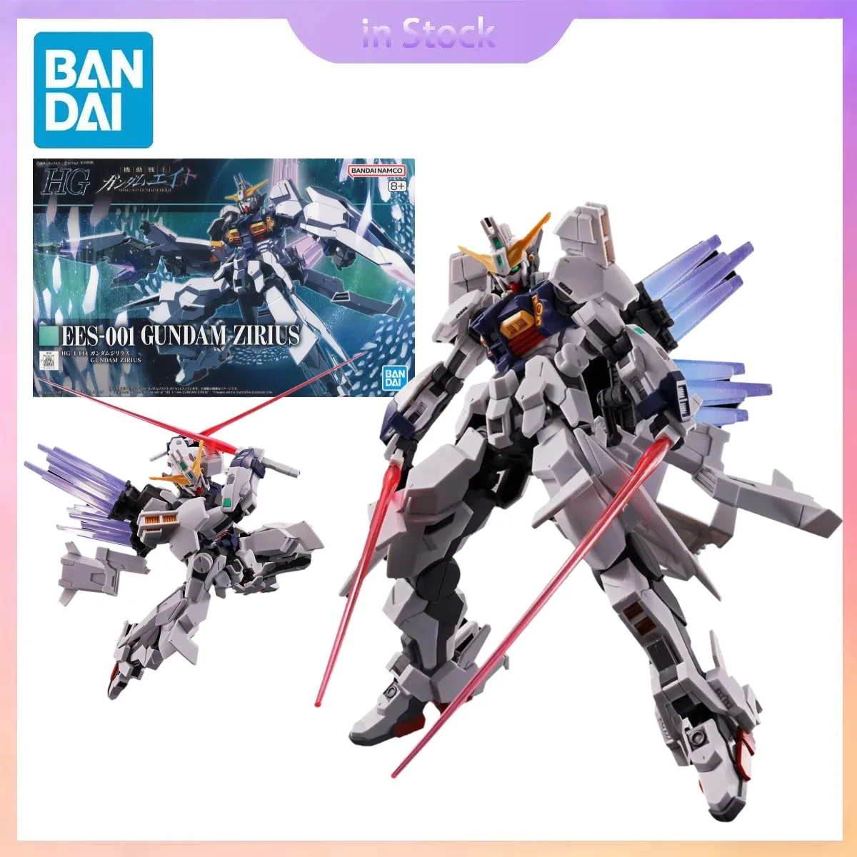 

Original Bandai Genuine In Stock HGUC 1/144 EES-001 Gundam Zirius Anime Collection Action Figure Model Kits Gift for Boy girl