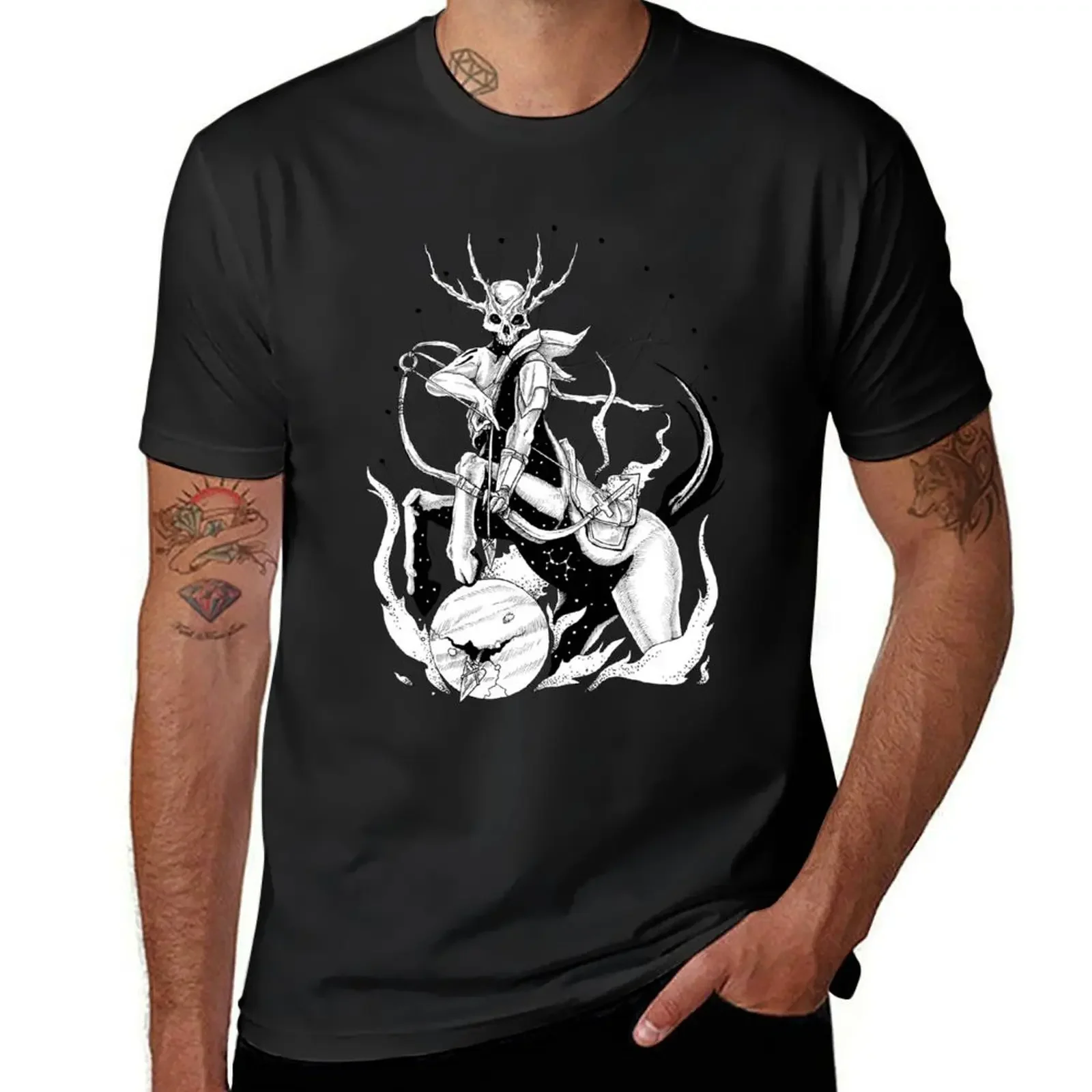 Sagittarius Skeleton T-Shirt anime Short sleeve tee customs design your own blanks plain white t shirts men